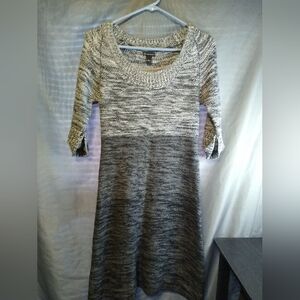 New Direction Sweater Black and Gray Knit Dress